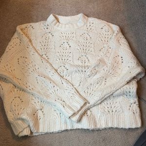 Aerie Knit White Sweater XL